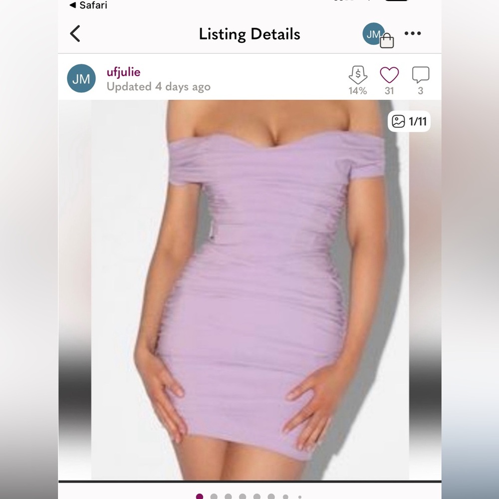 Strapless Ruched Bodycon Dress in Lavender